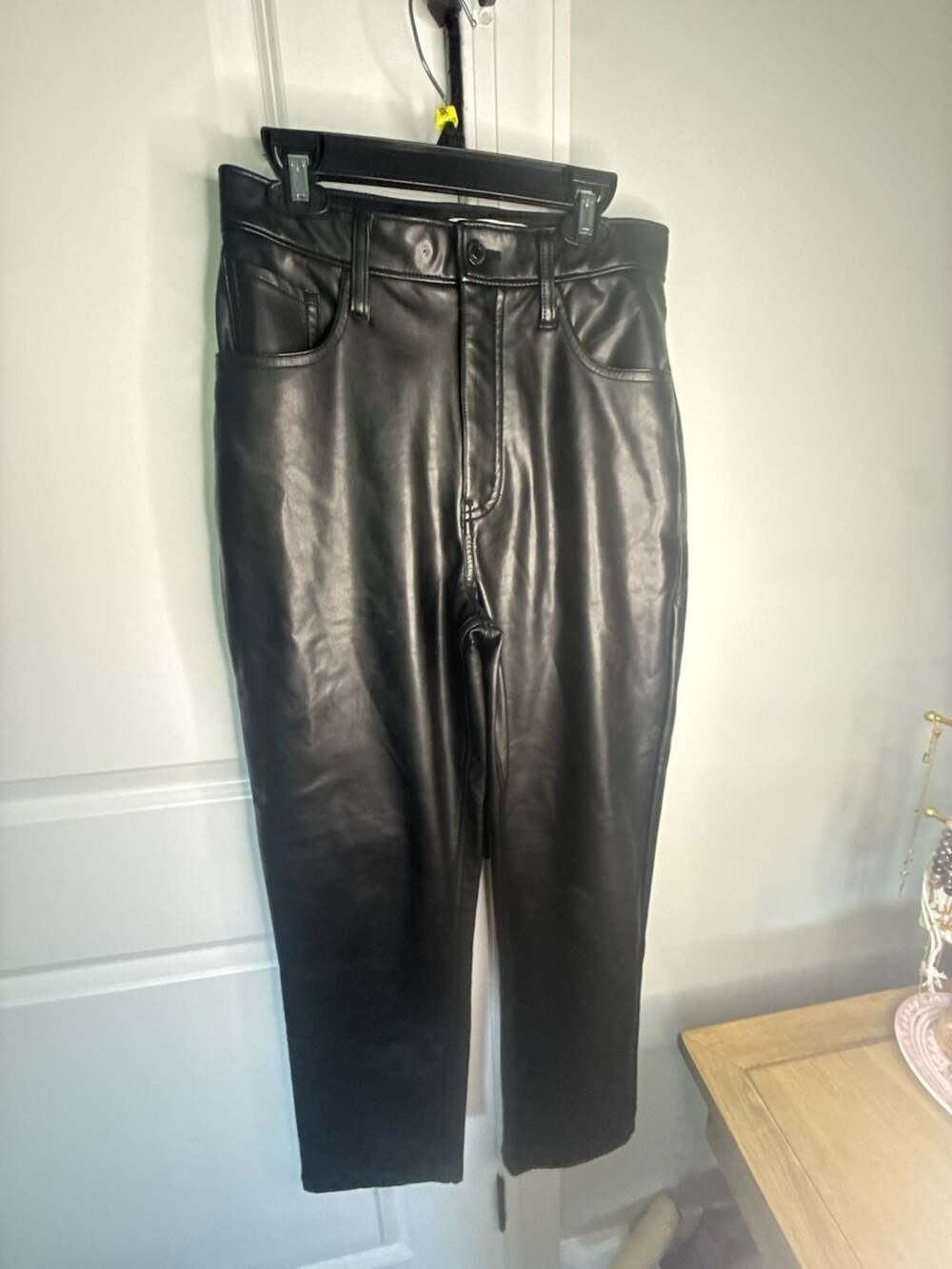 Abercrombie & Fitch The 90s Straight Ultra High Rise Vegan Leather Pants